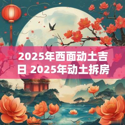 2025年西面动土吉日 2025年动土拆房吉日