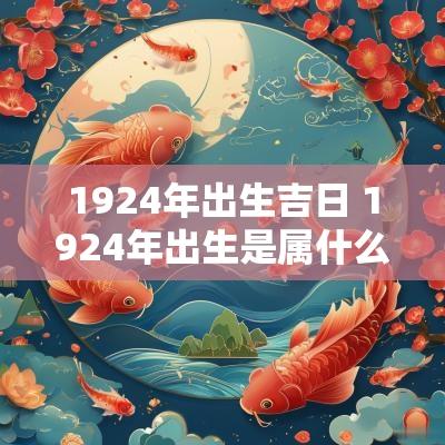 1924年出生吉日 1924年出生是属什么的
