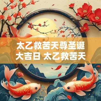 太乙救苦天尊圣诞大吉日 太乙救苦天尊圣诞是哪一天