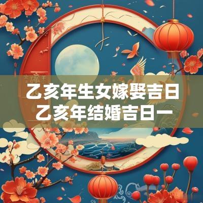 乙亥年生女嫁娶吉日 乙亥年结婚吉日一览表