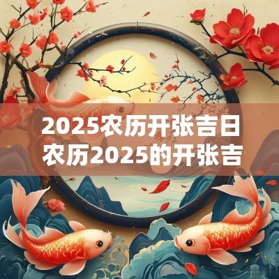 2025农历开张吉日 农历2025的开张吉日