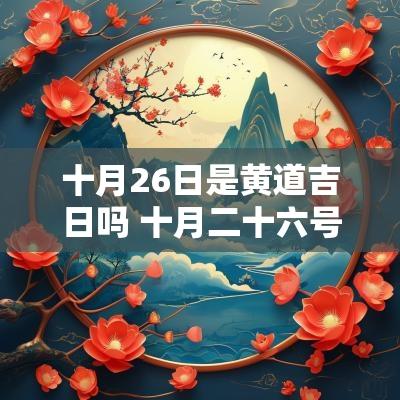 十月26日是黄道吉日吗 十月二十六号黄道吉日