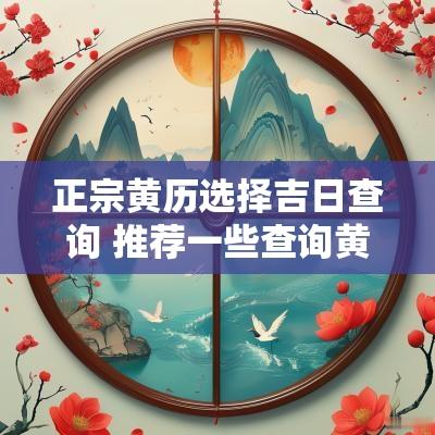 正宗黄历选择吉日查询 推荐一些查询黄历吉日的方法