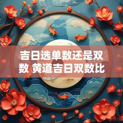 吉日选单数还是双数 黄道吉日双数比单数更好吗