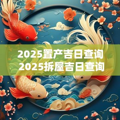 2025置产吉日查询 2025拆屋吉日查询