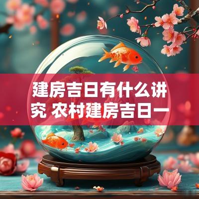 建房吉日有什么讲究 农村建房吉日一览表