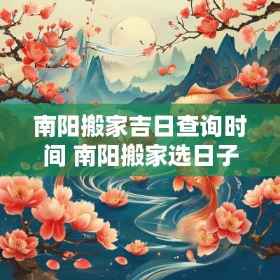 南阳搬家吉日查询时间 南阳搬家选日子准的地方