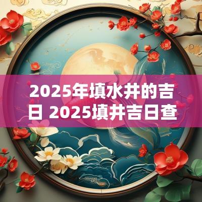 2025年填水井的吉日 2025填井吉日查询