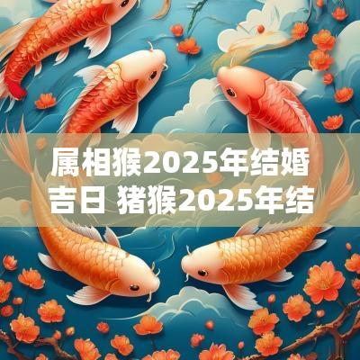 属相猴2025年结婚吉日 猪猴2025年结婚吉日