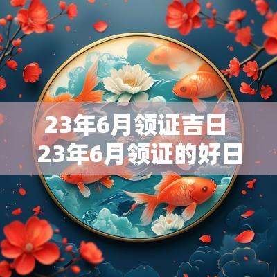 23年6月领证吉日 23年6月领证的好日子