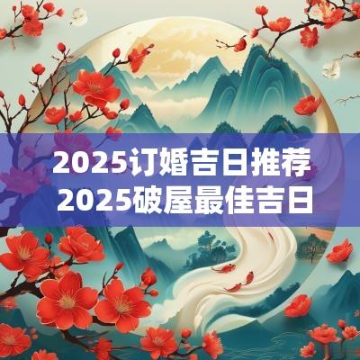 2025订婚吉日推荐 2025破屋最佳吉日
