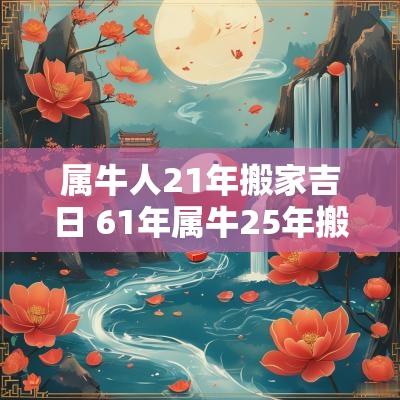 属牛人21年搬家吉日 61年属牛25年搬家吉日