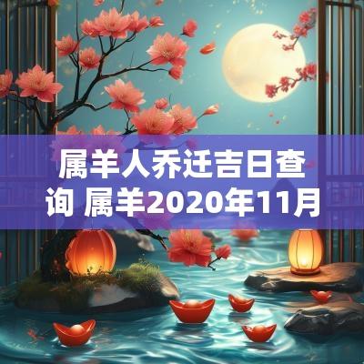 属羊人乔迁吉日查询 属羊2025年11月份乔迁吉日一览表