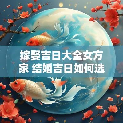 嫁娶吉日大全女方家 结婚吉日如何选择男方女方