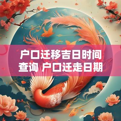 户口迁移吉日时间查询 户口迁走日期能查到吗