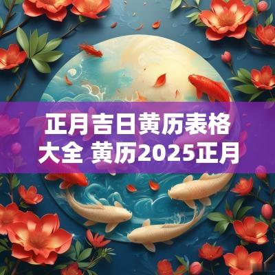 正月吉日黄历表格大全 黄历2025正月立碑吉日
