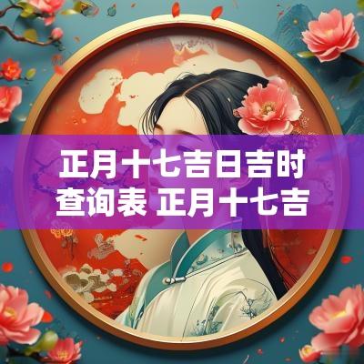 正月十七吉日吉时查询表 正月十七吉时
