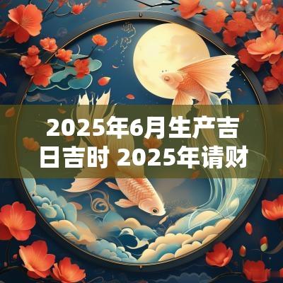 2025年6月生产吉日吉时 2025年请财神吉日吉时