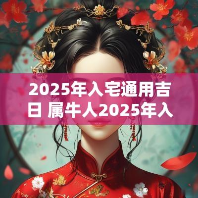 2025年入宅通用吉日 属牛人2025年入宅吉日
