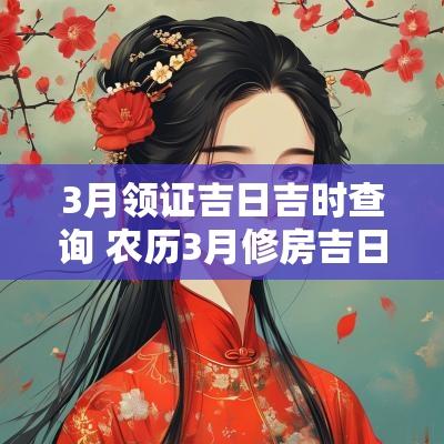 3月领证吉日吉时查询 农历3月修房吉日吉时