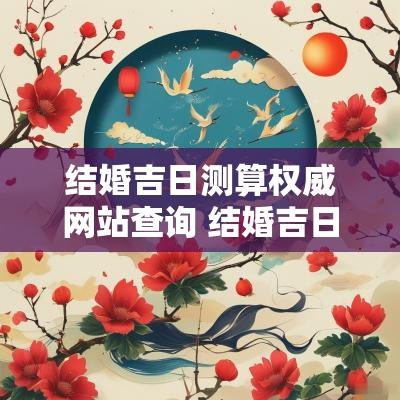 结婚吉日测算权威网站查询 结婚吉日查询2025年