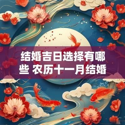 结婚吉日选择有哪些 农历十一月结婚吉日