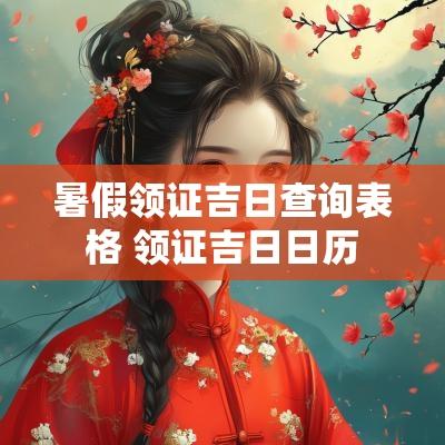 暑假领证吉日查询表格 领证吉日日历