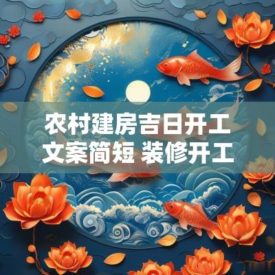 农村建房吉日开工文案简短 装修开工吉日文案