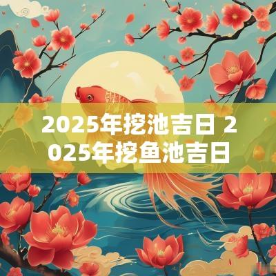 2025年挖池吉日 2025年挖鱼池吉日