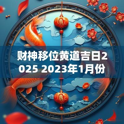 财神移位黄道吉日2025 2025年1月份财神移位吉日一览表