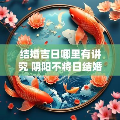 结婚吉日哪里有讲究 阴阳不将日结婚吉日