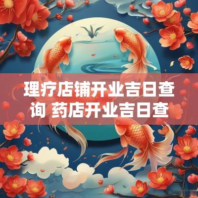 理疗店铺开业吉日查询 药店开业吉日查询大全