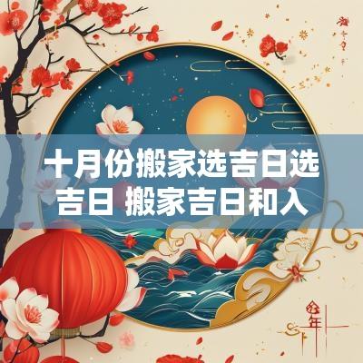 十月份搬家选吉日选吉日 搬家吉日和入宅吉日有什么不同