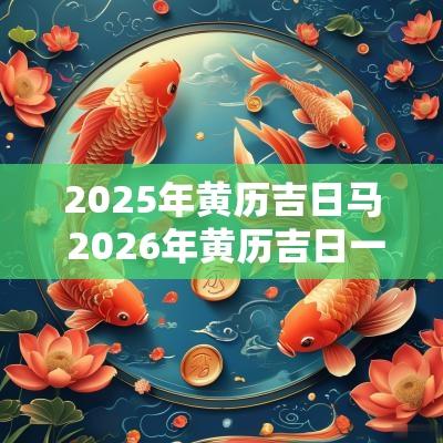 2025年黄历吉日马 2026年黄历吉日一览表