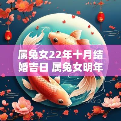 属兔女22年十月结婚吉日 属兔女明年结婚吉日
