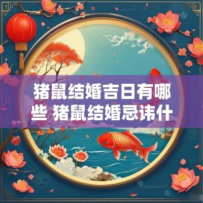 猪鼠结婚吉日有哪些 猪鼠结婚忌讳什么属相