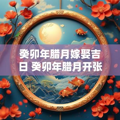 癸卯年腊月嫁娶吉日 癸卯年腊月开张吉日