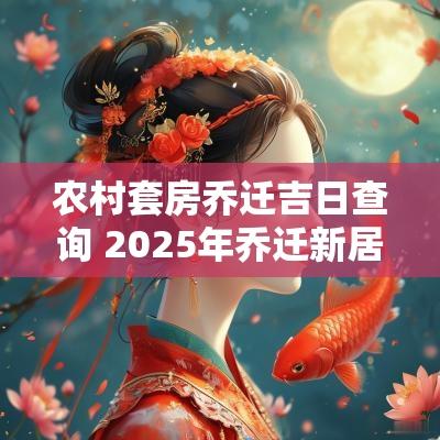 农村套房乔迁吉日查询 2025年乔迁新居吉日查询大全表