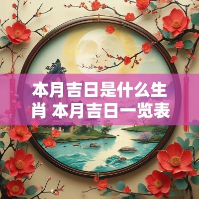 本月吉日是什么生肖 本月吉日一览表