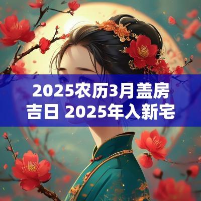 2025农历3月盖房吉日 2025年入新宅吉日3月