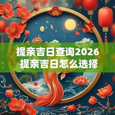提亲吉日查询2026 提亲吉日怎么选择最好