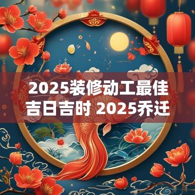 2025装修动工最佳吉日吉时 2025乔迁新居吉日一览表
