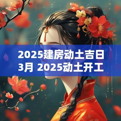 2025建房动土吉日3月 2025动土开工吉日3月