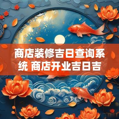 商店装修吉日查询系统 商店开业吉日吉时查询