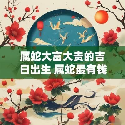 属蛇大富大贵的吉日出生 属蛇最有钱的出生时辰
