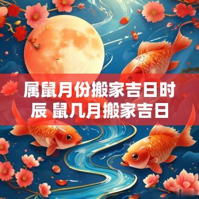 属鼠月份搬家吉日时辰 鼠几月搬家吉日