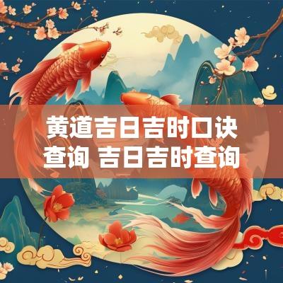 黄道吉日吉时口诀查询 吉日吉时查询每日一览表