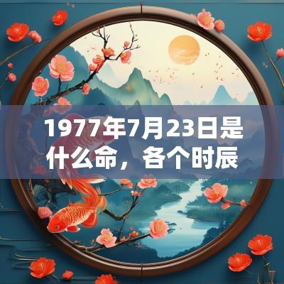 1977年7月23日是什么命，各个时辰出生的人的命运