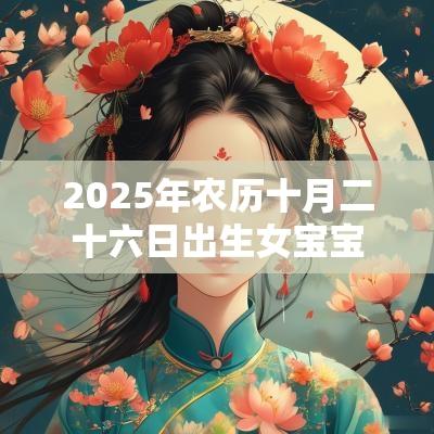 2025年农历十月二十六日出生女宝宝取名大全