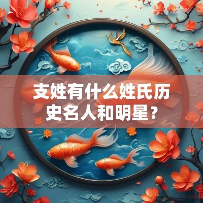 支姓有什么姓氏历史名人和明星？